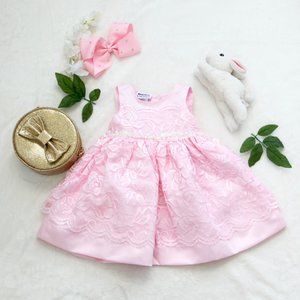 Pink Lace Dress With Sequence